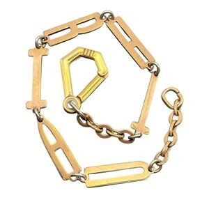 Kreisler Gold Filled assorted letter watch chain Large Sister Clasp vintage